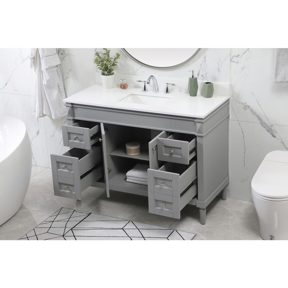 48 inch Single bathroom vanity in grey with backsplash