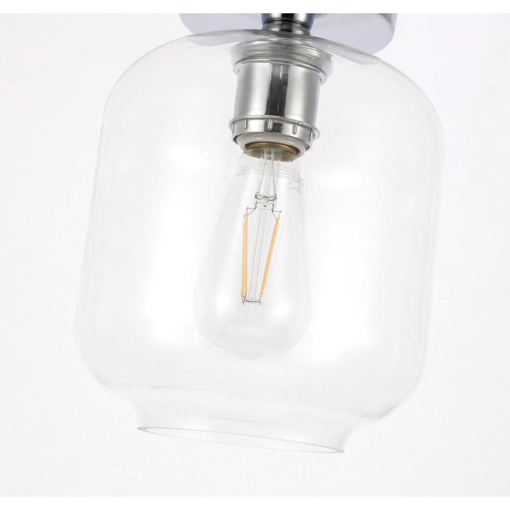 Collier 1 light Chrome and Clear glass Flush mount