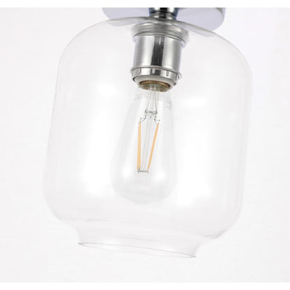 Collier 1 light Chrome and Clear glass Flush mount