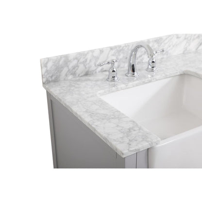 36 inch Single bathroom vanity in grey with backsplash
