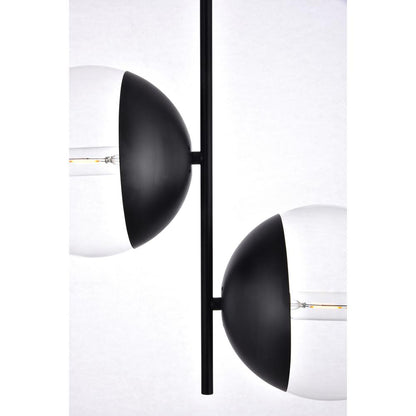 Eclipse 2 Lights Black Pendant With Clear Glass