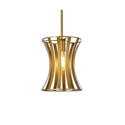 Lily 1 light pendant in brass