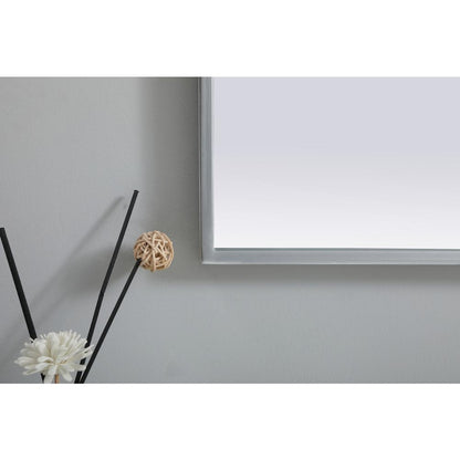 Metal Frame Arch Mirror 22x36 Inch in Silver