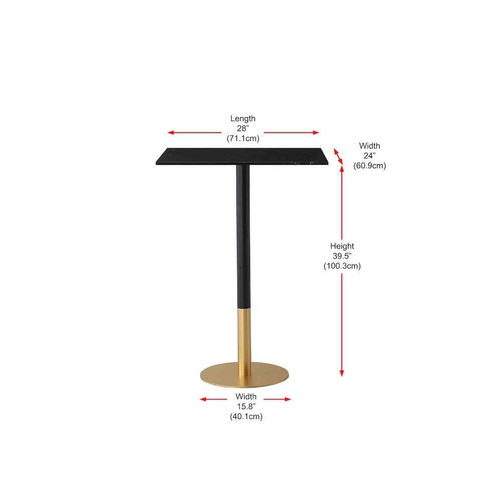 Ronan 28 Inch Pub Table In Black