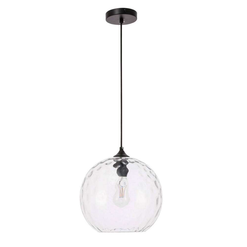 Gibson 1 light Black and Clear glass pendant