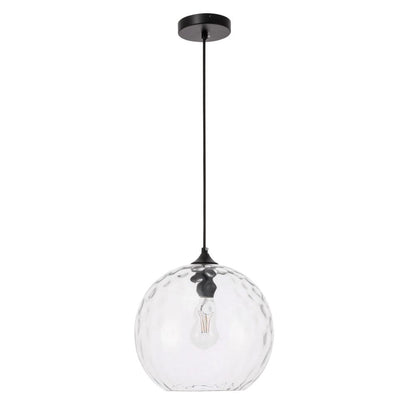 Gibson 1 light Black and Clear glass pendant