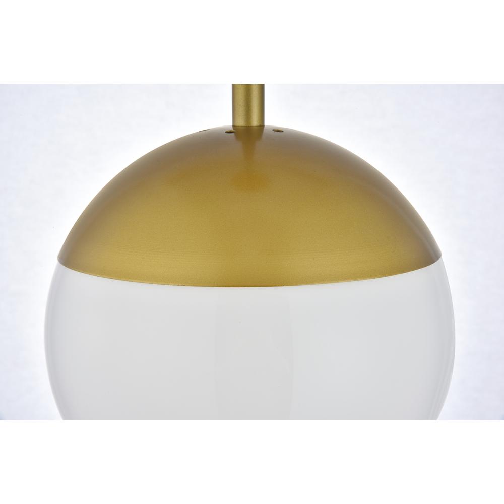 Eclipse 1 Light Brass plug in pendant With Frosted White Glass