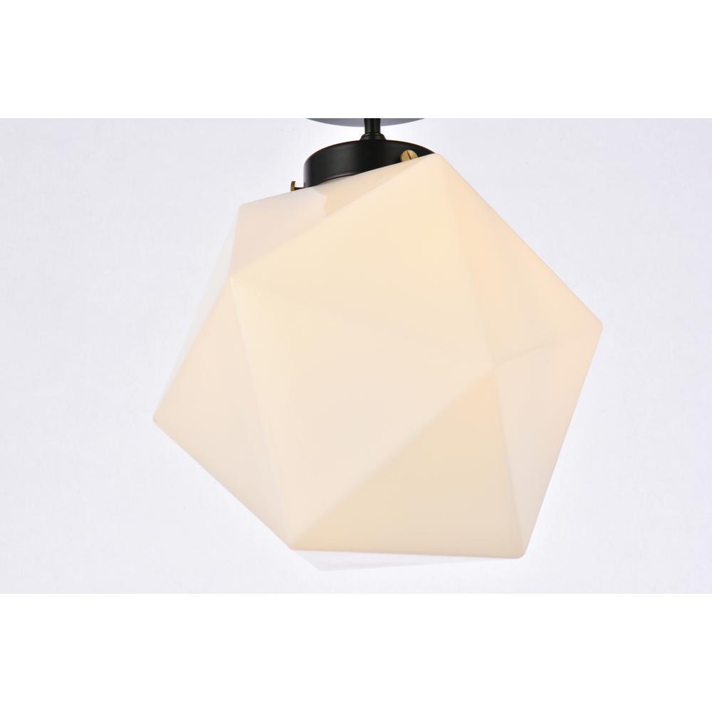 Lawrence 1 light black and white glass flush mount