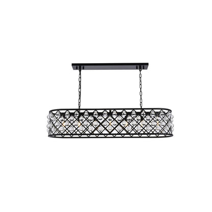 Madison 7 light Matte Black Chandelier Clear Royal Cut Crystal