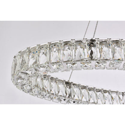 Monroe 36 inch LED oval Single pendant in chrome