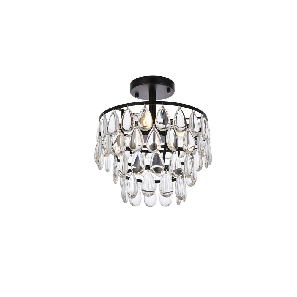 Mila 12 inch flush mount in black