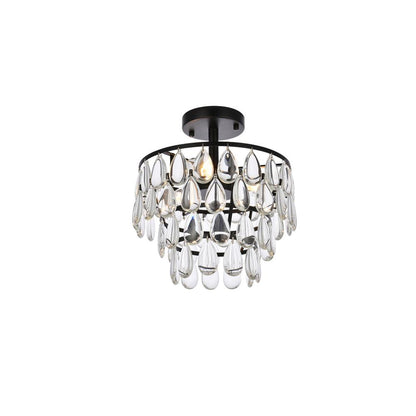 Mila 12 inch flush mount in black