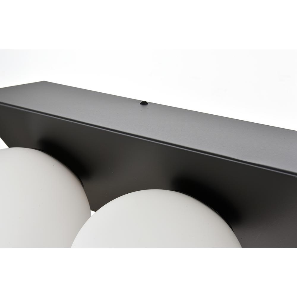 Jillian 4 light Black and frosted white Bath Sconce