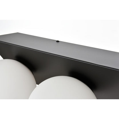 Jillian 4 light Black and frosted white Bath Sconce