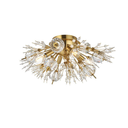 Vera 19 Inch Crystal Starburst Wall Sconce In Gold