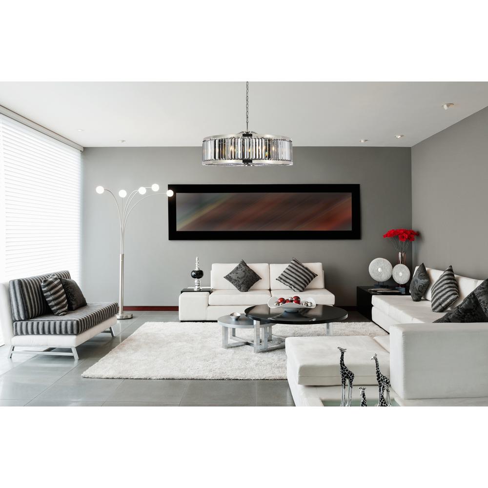 Chelsea 10 light polished nickel Chandelier Silver Shade