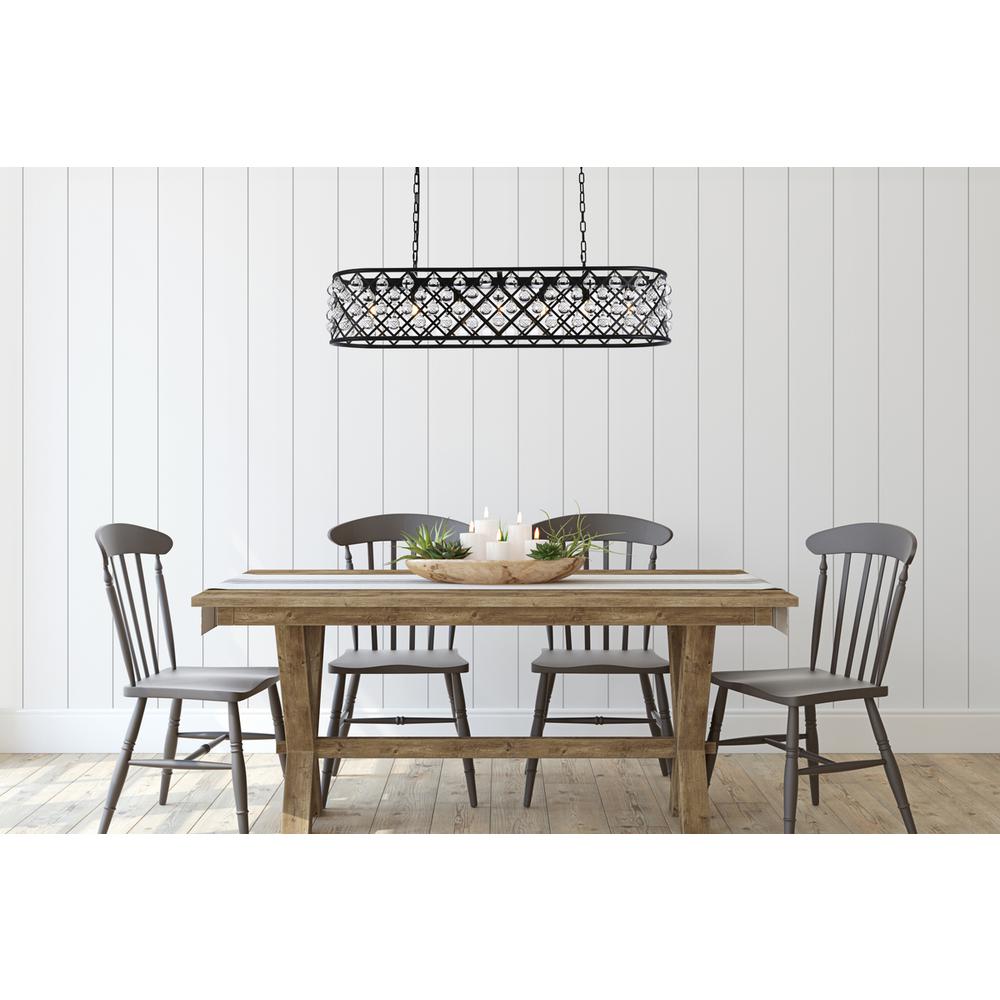 Madison 7 light Matte Black Chandelier Clear Royal Cut Crystal