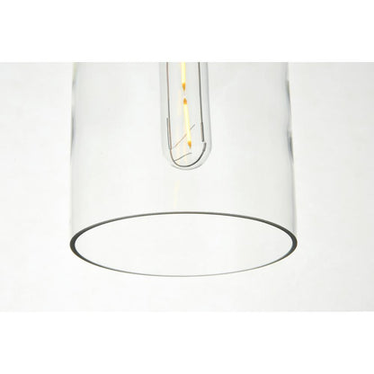 Ashwell 1 Light Black Pendant With Clear Glass