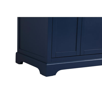 36 inch Single bathroom vanity in blue with backsplash