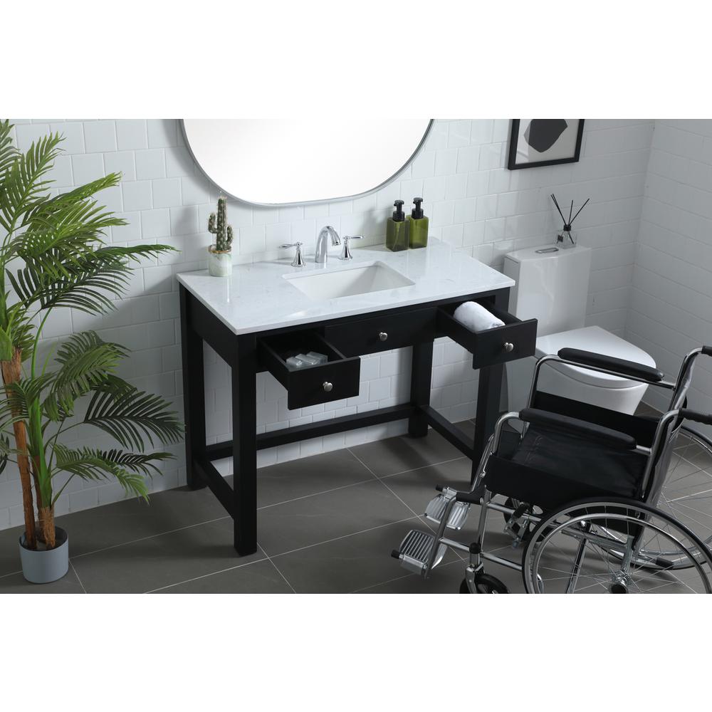 42 Inch ADA Compliant Bathroom Vanity In Black