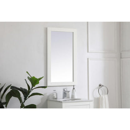 Aqua rectangle vanity mirror 18 inch in White