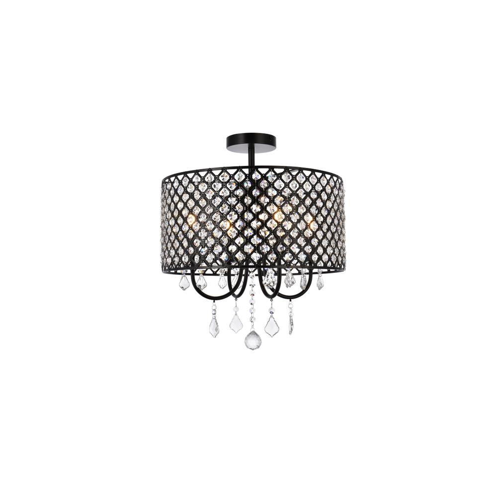 Elise 17 inch flush mount in black