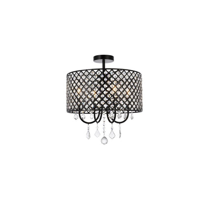 Elise 17 inch flush mount in black