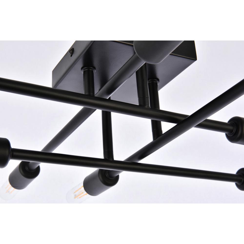 Script 8 lights black flush mount