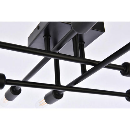 Script 8 lights black flush mount