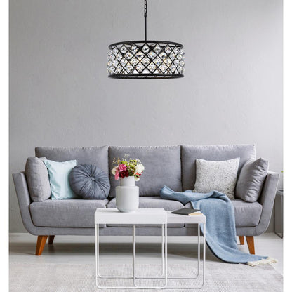 Madison 6 light Matte Black Chandelier Clear Royal Cut Crystal