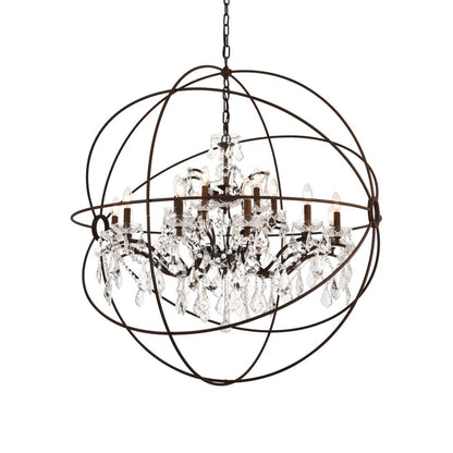 Geneva 18 light Rustic Intent Chandelier Clear Royal Cut crystal