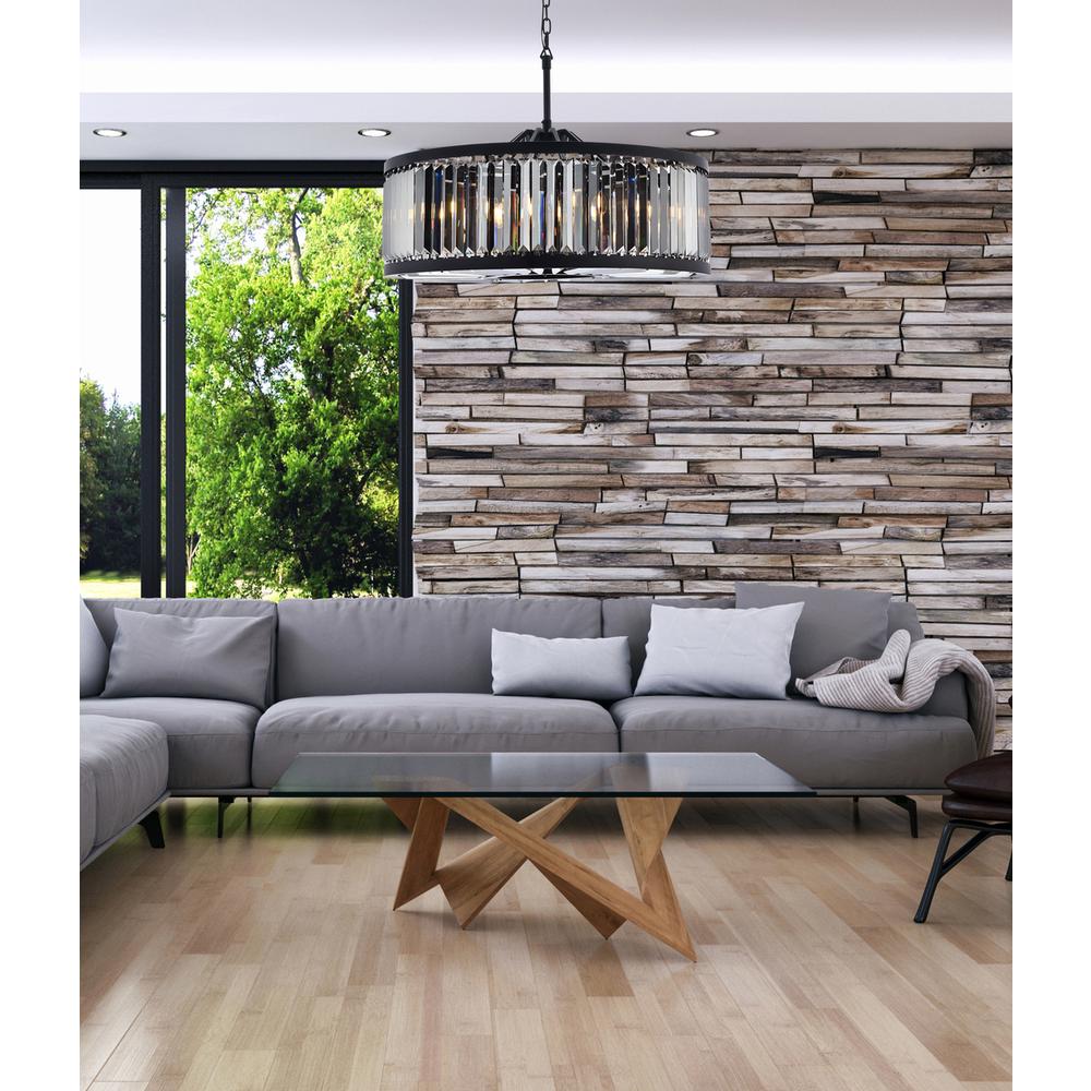 Chelsea 10 light Matte Black Chandelier Silver Shade (Grey) Royal Cut Crystal