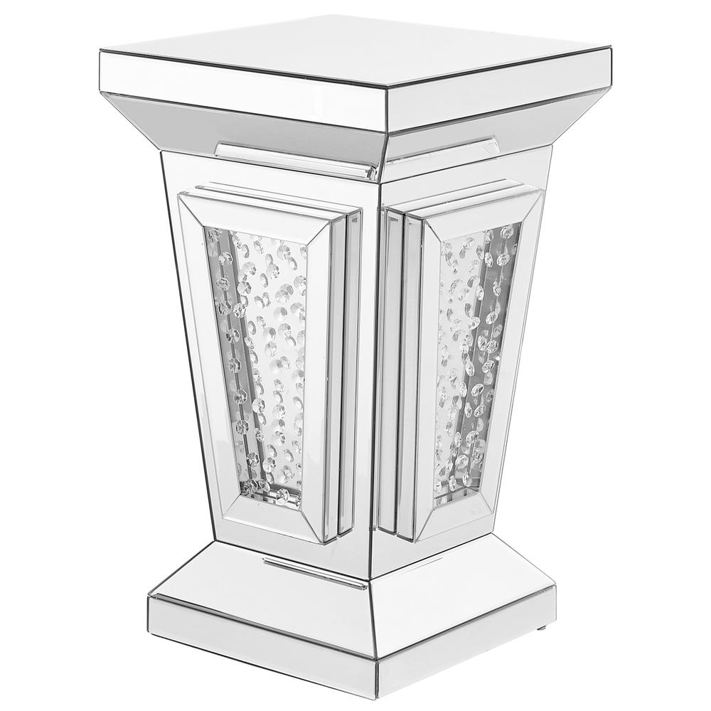 15 inch Crystal End Table In Clear Mirror Finish