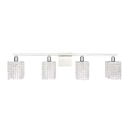 Phineas 4 light Chrome and Clear Crystals wall sconce