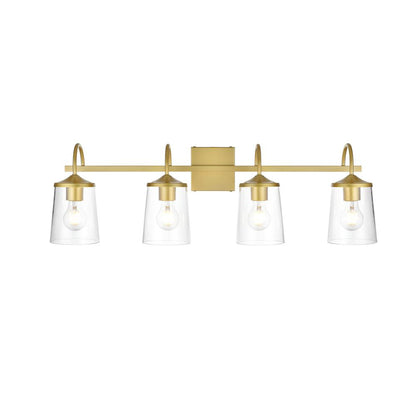 Avani 4 light Brass and Clear Bath Sconce