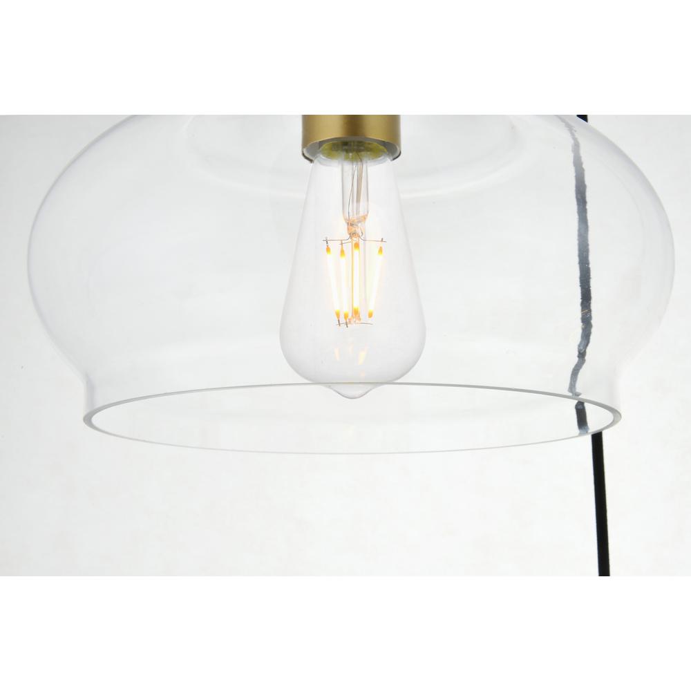 Destry 3 Lights Brass Pendant With Clear Glass