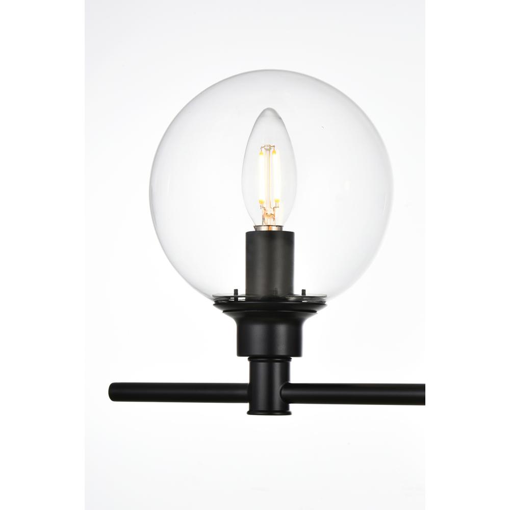 Jaelynn 5 light Black and Clear Bath Sconce