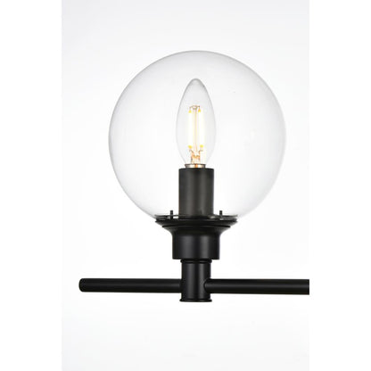 Jaelynn 5 light Black and Clear Bath Sconce