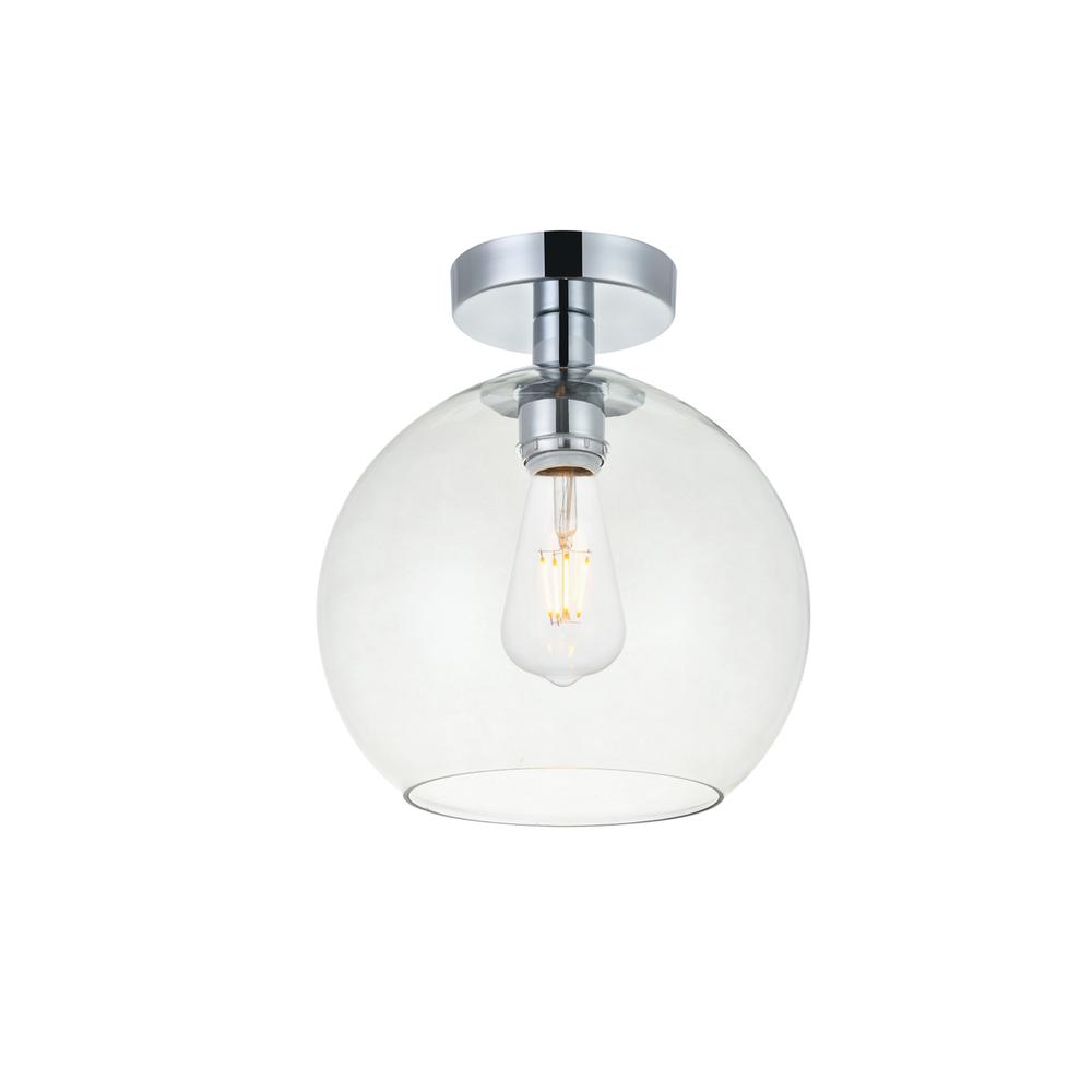 Baxter 1 Light Chrome Flush Mount With Clear Glass