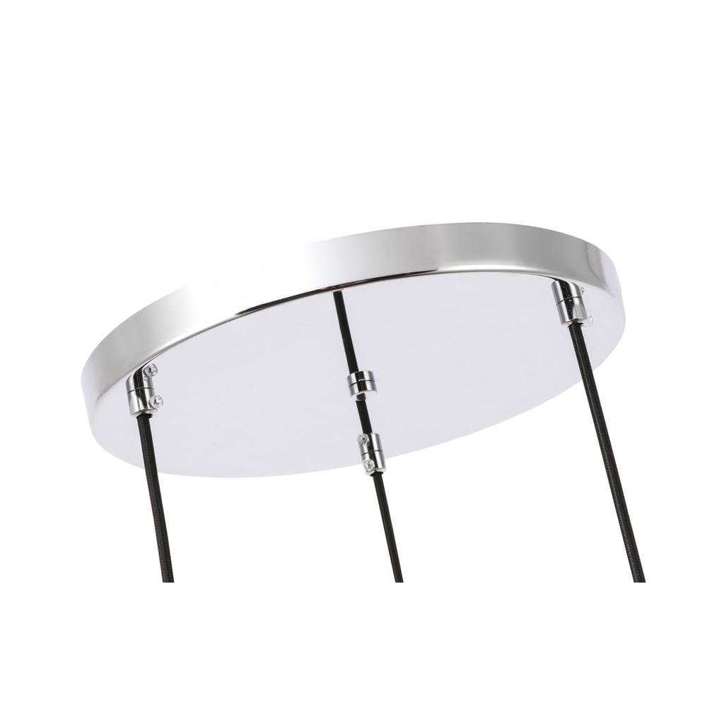 Gene 3 light Chrome and Clear glass pendant
