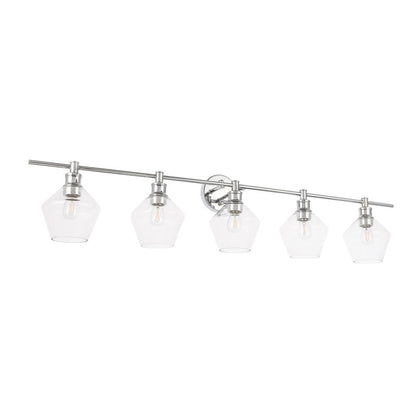 Gene 5 light Chrome and Clear  glass Wall sconce