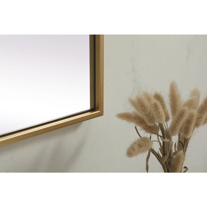 Metal Frame Rectangle Mirror 24x36 Inch in Brass