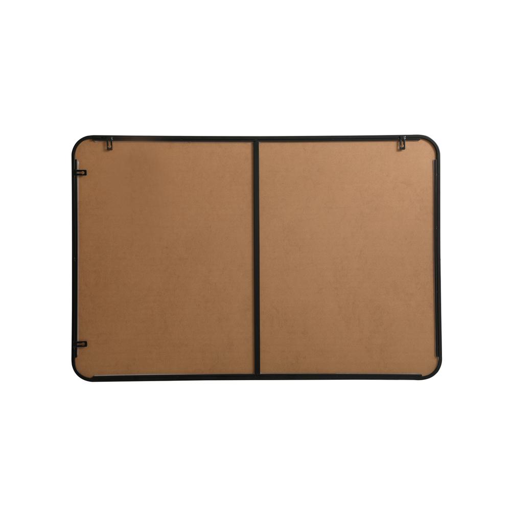 Soft corner metal rectangular mirror 28x42 inch in Black