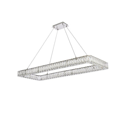 Monroe 50 inch LED Single rectangle pendant in chrome