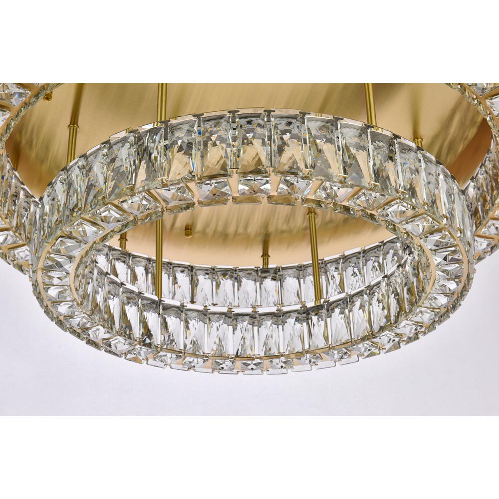 Monroe 30 inch LED double flush mount in gold