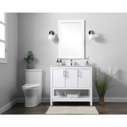 36 Inch SIngle Bathroom Vanity In White
