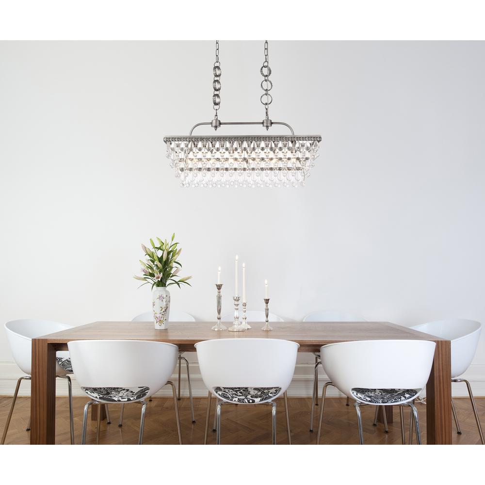 Nordic 32 inch rectangle pendant in antique silver