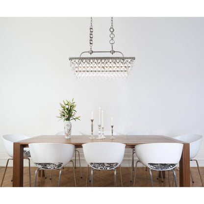 Nordic 32 inch rectangle pendant in antique silver