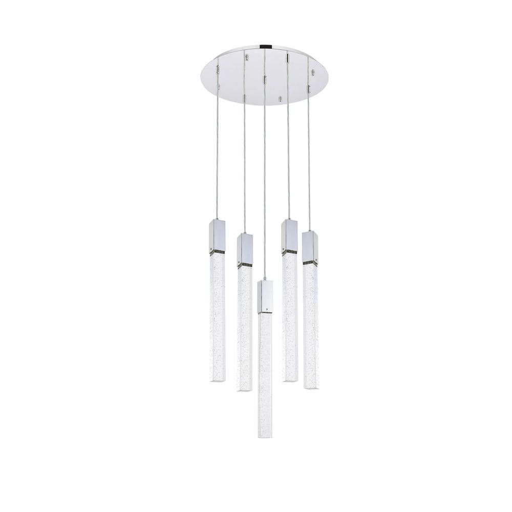 Weston 5 lights pendant in chrome