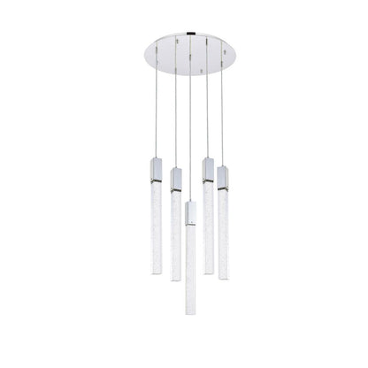 Weston 5 lights pendant in chrome